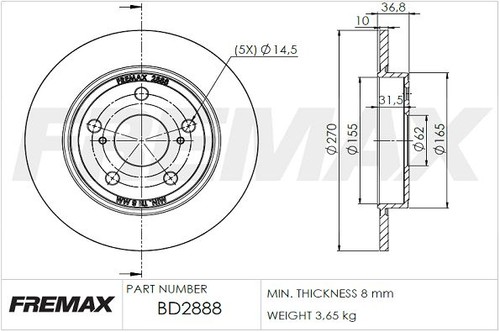 Brake disc fremax 2888 - brake,