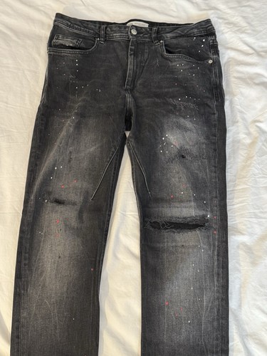 Men black denim - black, paint