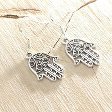 Hamsa Hand Earrings, Dangle