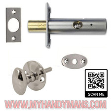 Brass or Chrome Oval Thumb Turn with Security Rack Bolt /Star Door Lock Set Pack