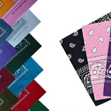 XL Extra Large Paisley Bandanna Bikers Head Scarf Soft Lightweight 21" x 21" MKR