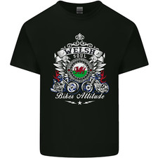 Welsh Soul Biker Attitude Bike Motorcycle Mens Light Cotton T-Shirt