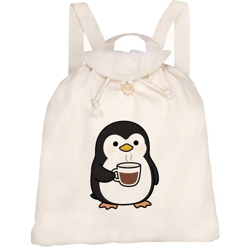 Penguin with hot chocolate - with, chocolate'
