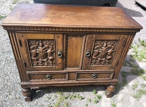 Antique oak raised cabinate - antique,