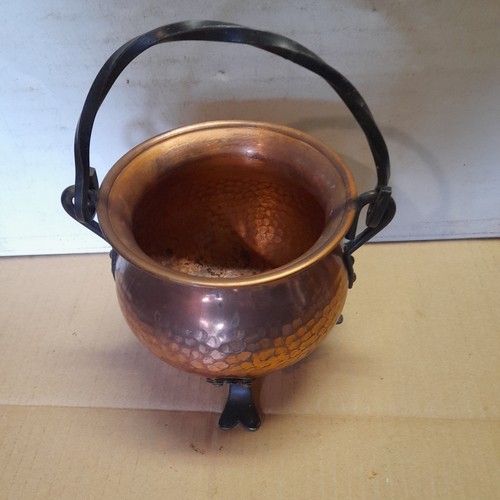 Copper cauldron planter fire