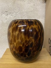 Amber leopard  print glass