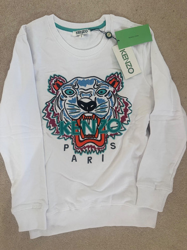 Kenzo tiger sweatshirt white - kenzo,