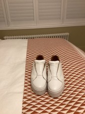 Russell & Bromley Park Up laceless flatform trainer in white size 7