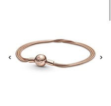 Pandora 14k rose gold plated Moments Multi Snake Chain Bracelet 589338C00-19cm