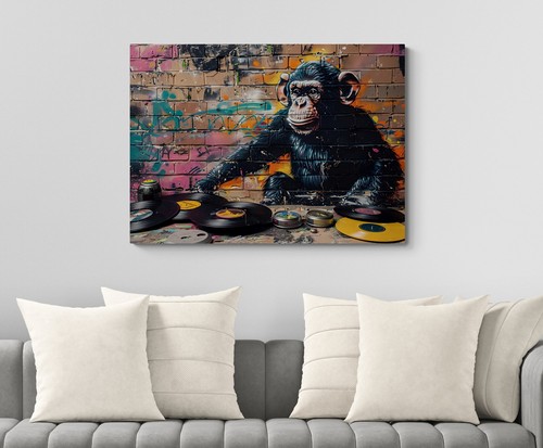 Banksy style monkey canvas - style,