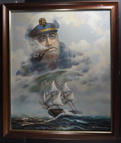 Vintage oil canvas - oil, on
