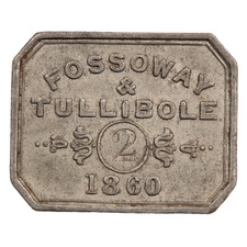 1860 SCOTLAND SCOTTISH FOSSOWAY & TULLIBOLE LEAD COMMUNION TOKEN