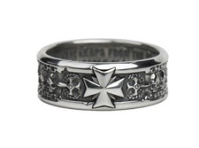 Black Templar Warhammer Ring of Crusader Vows Silver Empire Champion Ring