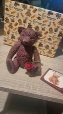 The Steiff Collection by Enesco Porcelain Bear Dew Drop ROSE LTD Edition Boxed