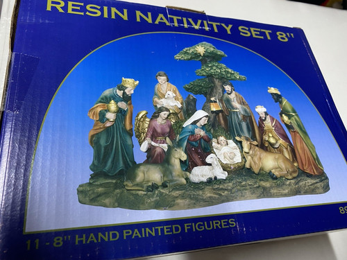 Hand painted resin nativity - painted,