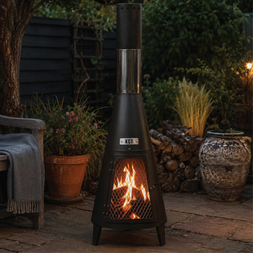 Contemporary garden chiminea - contemporary,