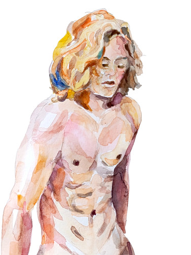 Male nude original watercolour - nude,