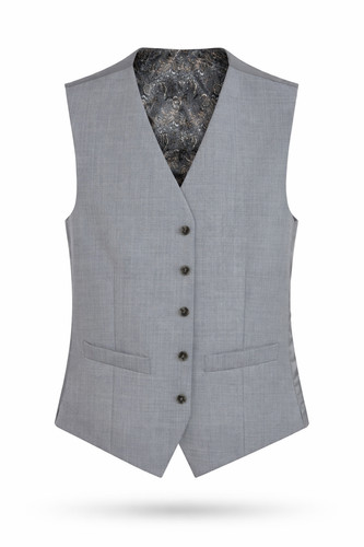 Dove grey wool waistcoat - dove,