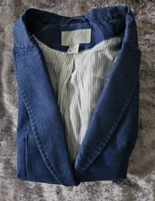 H&M Blazer Jacket Women's Size 8 Royal Blue  Long Sleeve Single Breasted (C6)