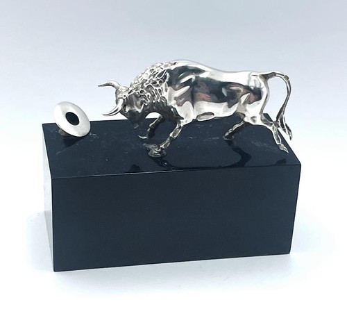 Fighting bull silver miniature - bull,
