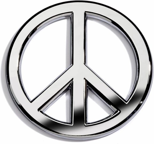 Chrome peace sign stickers - sign,