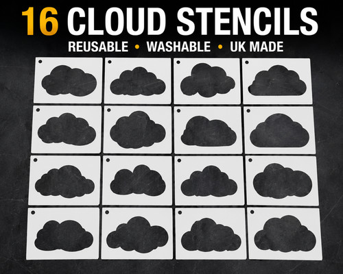 Cloud stencils reusable - stencils,