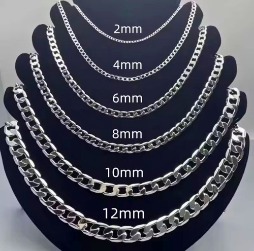 Real silver plated - silver, curb