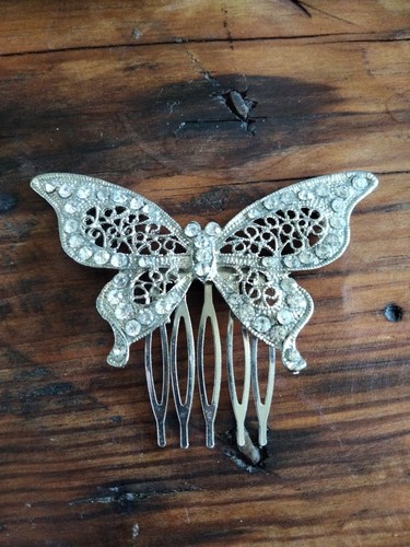 Diamante butterfly hair - diamante,
