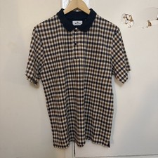 Aquascutum Club Check Iconic Polo Shirt Navy size M