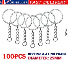 100PCS SILVER KEYRING BLANKS