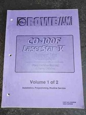 Rowe Cd-100F laser Star V. Service Manual And Parts Catalogue. Vol 1 Of 2