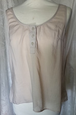 Silk Camisole Vest beige blush size 12 14 3 buttons no labels