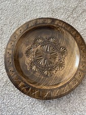 Vintage Wooden Hand Carved Decorative Wall Hanging Plate