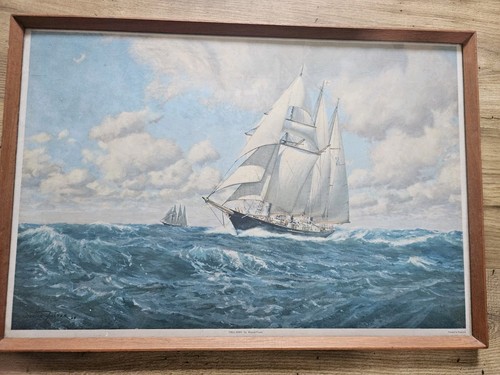 Vintage framed lithograph - vintage,