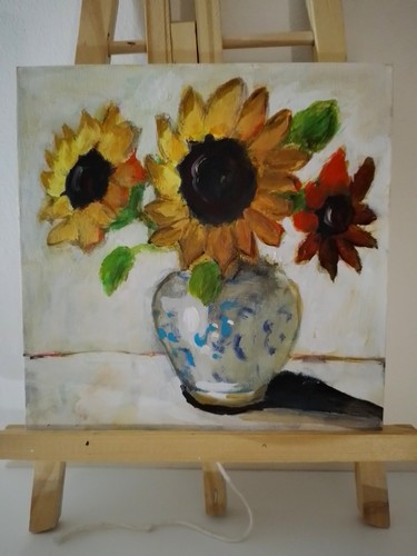 Sunflowers painting vintage - sunflowers,