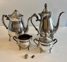 Vintage Leonard Silver Company 4 Piece Coffee and Tea Service Set Silver Plated