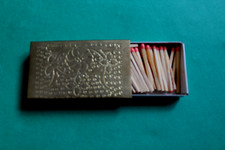 Antique Brass Engraved Art Nouveau Match Box Cover