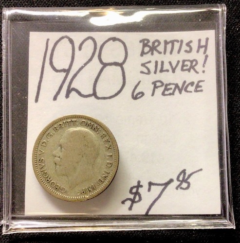 1928 british silver pence - 1928, 6