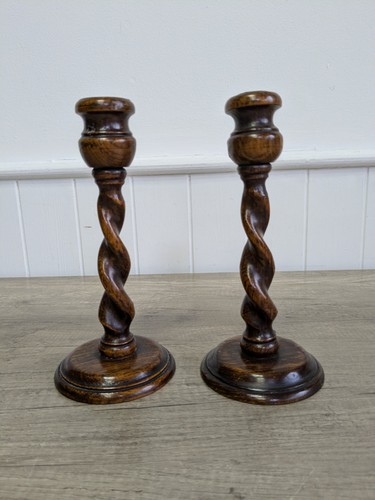 Vintage pair dark wooden - pair,