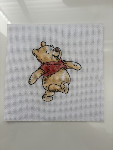 Handmade cross stitch winnie - handmade,