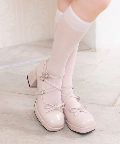 Square toe 2way strap pumps - strap,