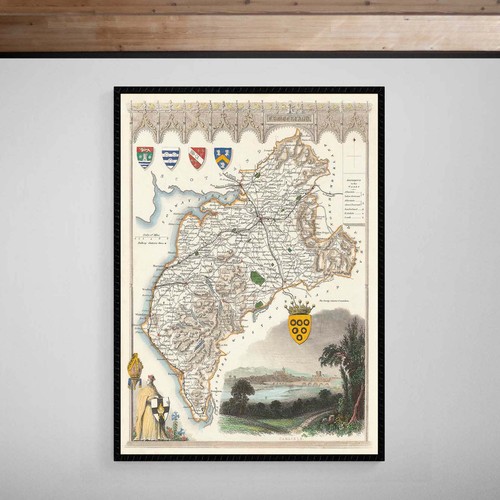 Cumbria cumberland map 19th - map,