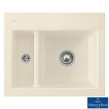 Villeroy & Boch Subway 60 XM 1.5 Bowl Cream Ceramic Kitchen Sink LHSB - NO WASTE
