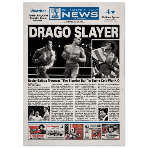 Rocky newspaper poster print - poster,