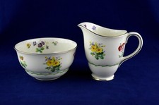 Early Royal Doulton V1566 Milk / Cream Jug & Sugar Bowl - Springtime - Perfect