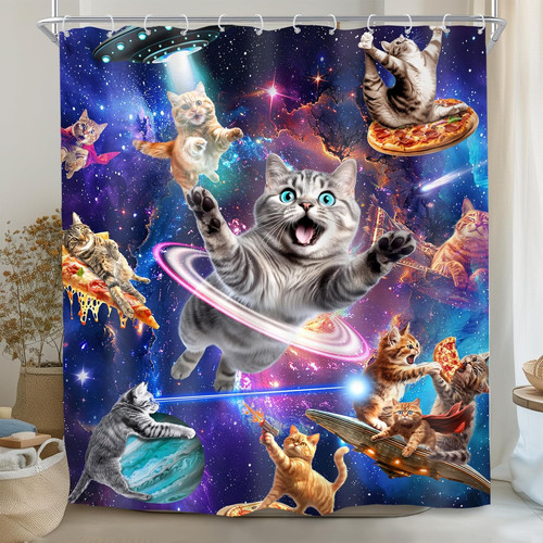 Funny cat shower curtain - funny,