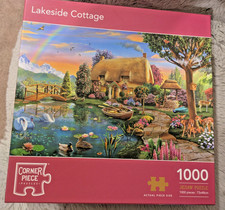 The Works Corner Piece Jigsaw 1000 piece Lakeside Cottage