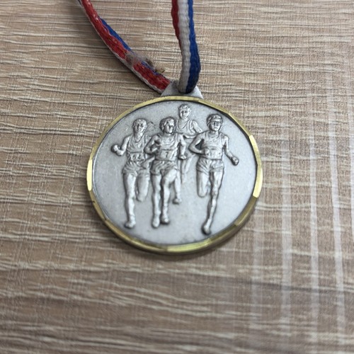 Silver colored marathon - marathon, medal