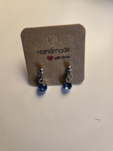 Blue stud birthstone - stud,