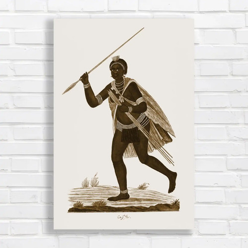 Tribal warrior with - warrior, spear